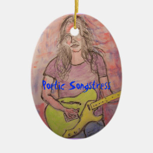 Poetic Songstress Ceramic Ornament