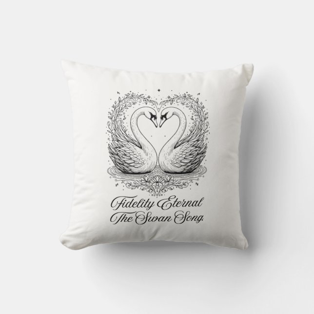 Poetic Swan T-Shirt, Mug Throw Pillow (Front)