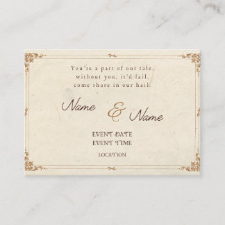 Poetic Vintage Wedding Invitation Card