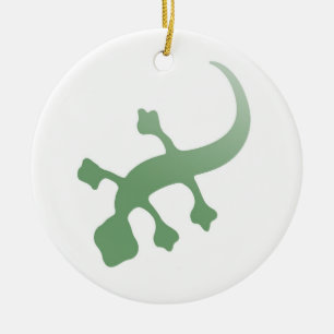 Poetica Gecko in Green Ceramic Ornament