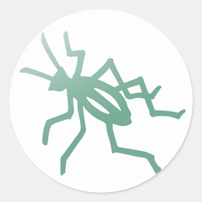 Poetica Green Cricket Classic Round Sticker (Front)