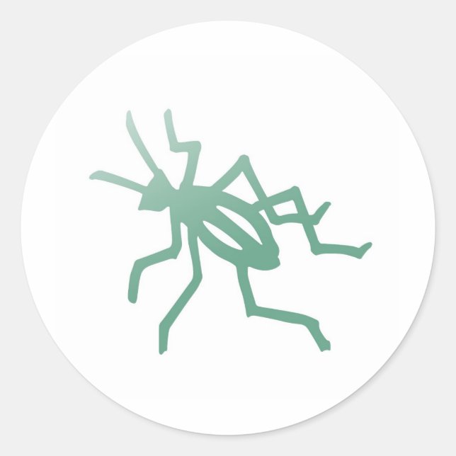 Poetica Green Cricket Classic Round Sticker (Front)