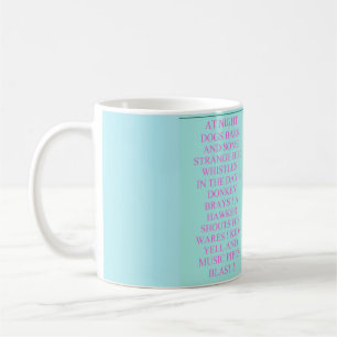 Poetry about the night color sky blue  coffee mug