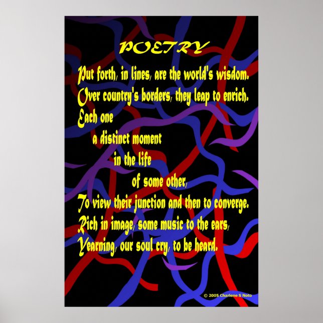 Poetry (acrostic poem) poster (Front)