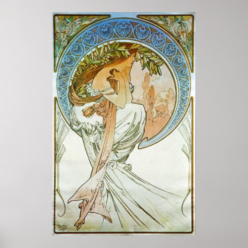 Poetry Allegory Art Nouveau Poster