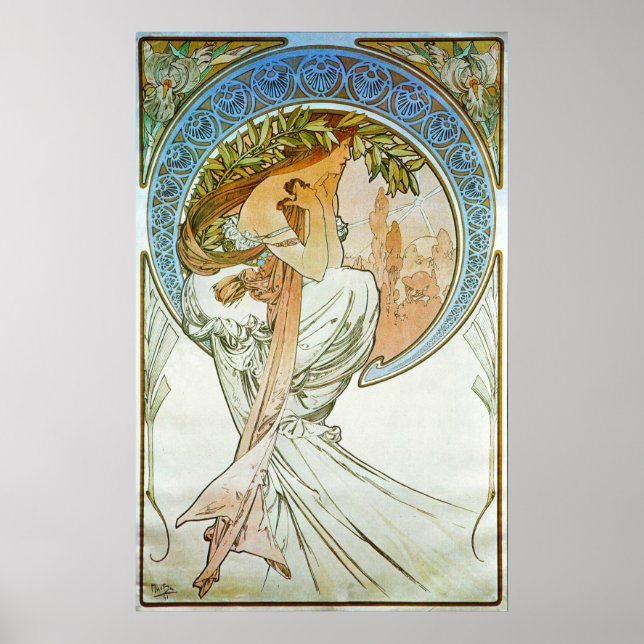 Poetry Allegory Art Nouveau Poster (Front)