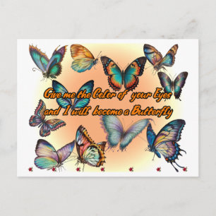 Poetry and Butterflies on a  Postcard