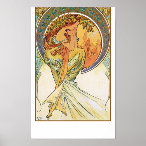 Poetry by Alphonse Mucha Poster