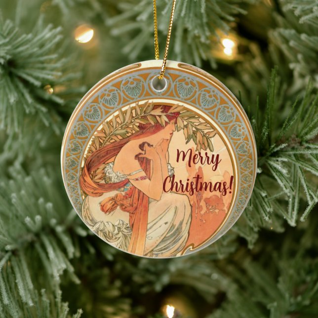 Poetry, Christmas Gift Ceramic Ornament (Tree)