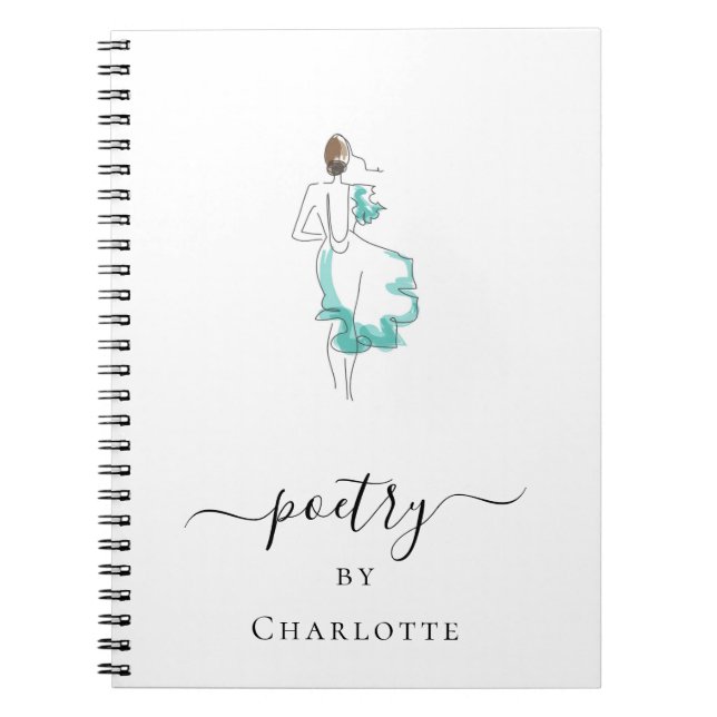 Poetry custom artwork monogram typography notebook (Front)