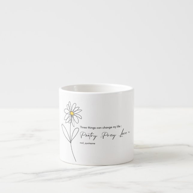 Poetry Daisy Flower Mug (Front)