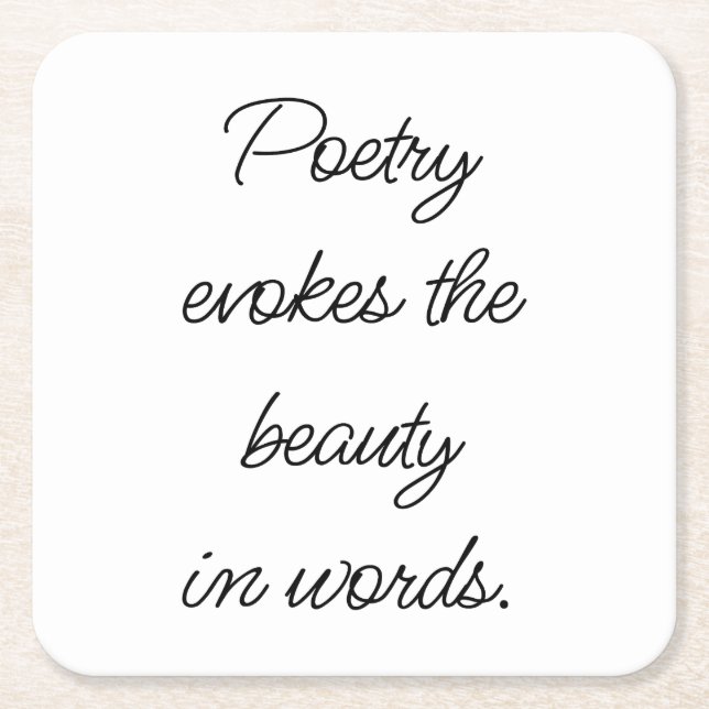 Poetry Evokes Paper Coaster (Front)