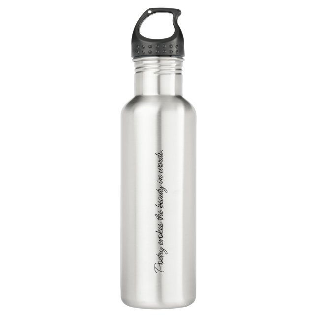 Poetry Evokes Water Bottle (Front)