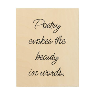 Poetry Evokes Wood Wall Art
