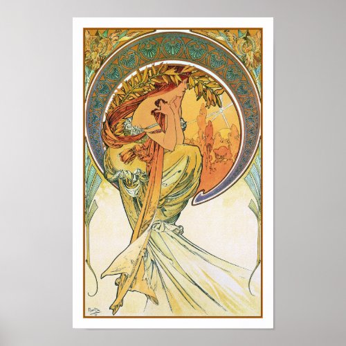 POETRY from the series The Arts by Mucha Poster