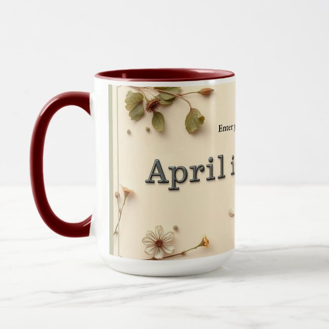 Poetry in Bloom Modern Botanical Poetry Mug (Left)