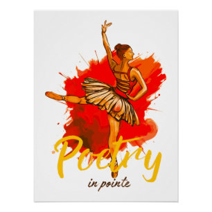 Poetry in Pointe – Elegant Ballerina Art for Dance Poster