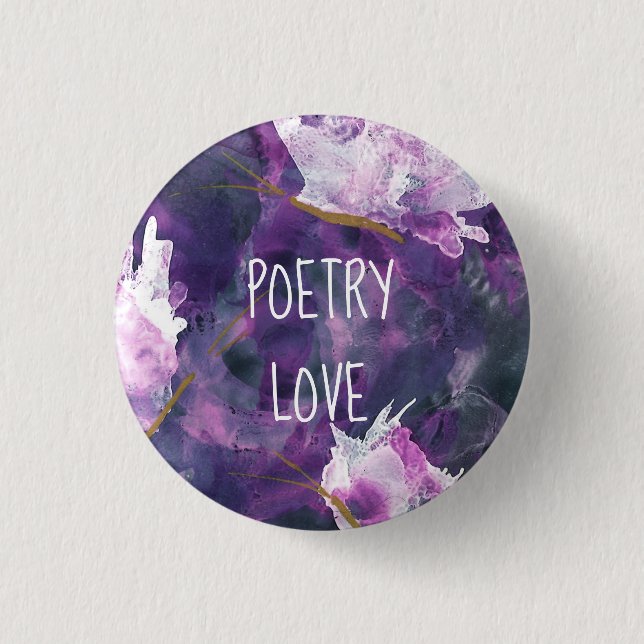 Poetry Love Button—National Poetry Month Button (Front)