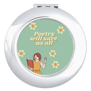 Poetry mirrored compact mirror