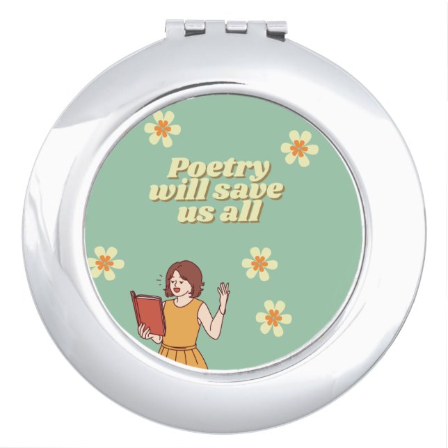 Poetry mirrored compact mirror (Front)