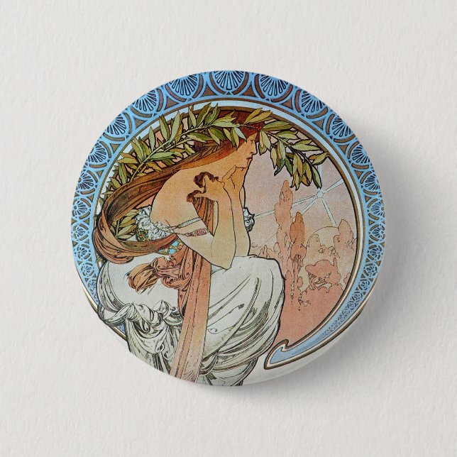 Poetry, Mucha Button (Front)