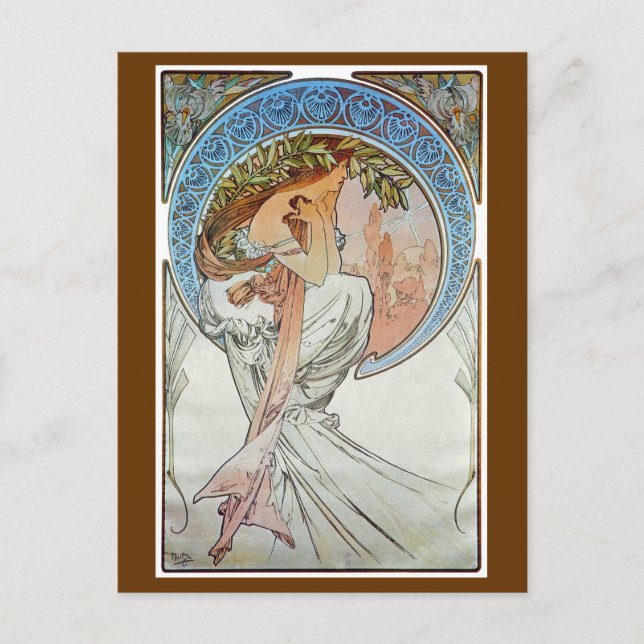 Poetry, Mucha Postcard (Front)