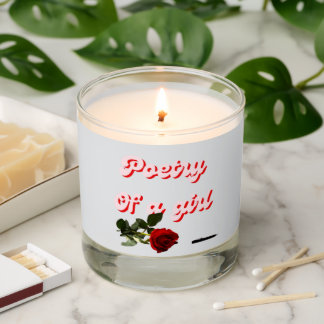 Poetry of a Girl Candle – Red Rose & Pen Design