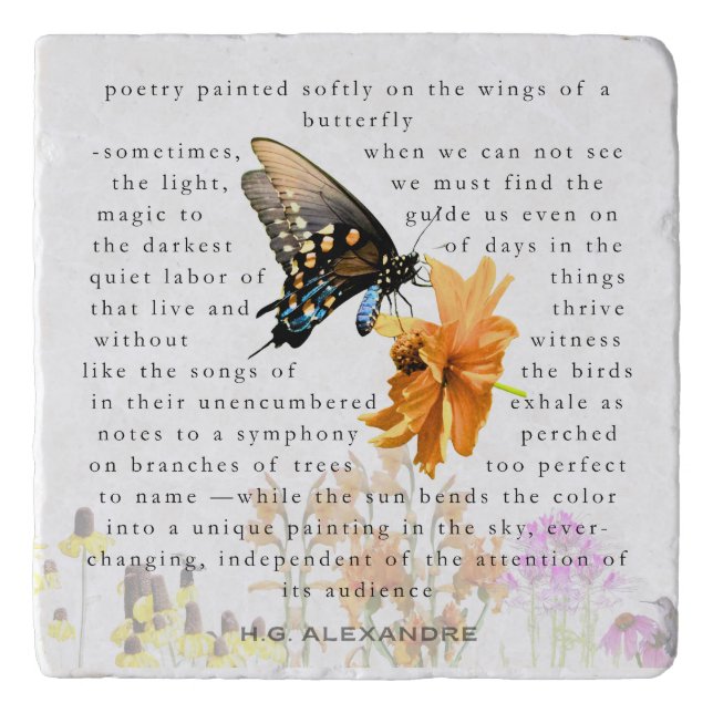 Poetry Painted Softly–Trivet Trivet (Front)