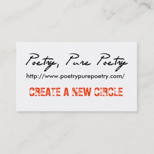 Poetry, Pure Poetry Gig Drop Cards Business Card Template