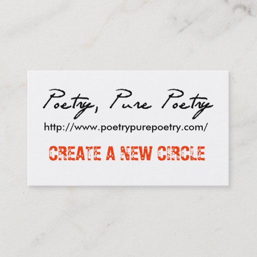 Customizable Poetry, Pure Poetry Gig Drop Cards Business Card Template