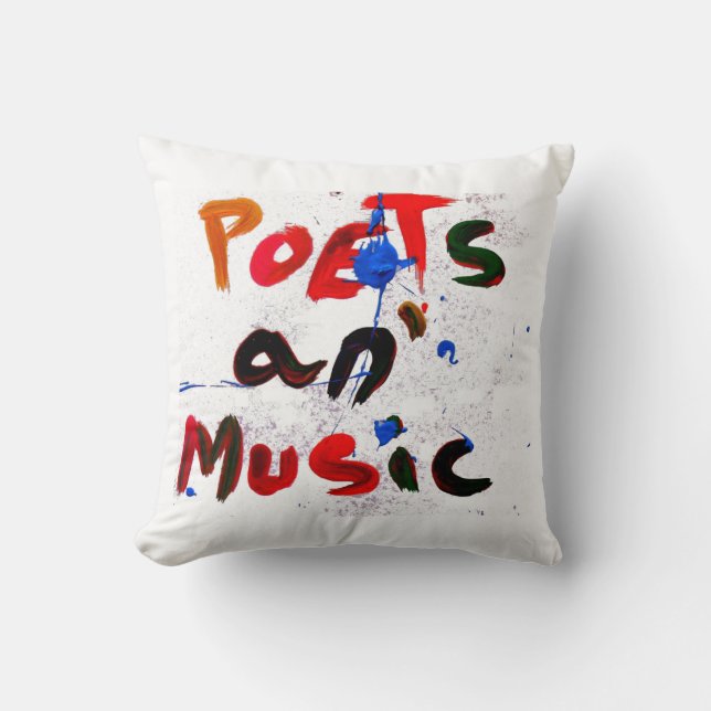 poets and music throw pillow (Front)