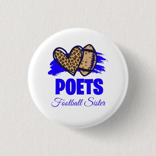 Poets Football Button - Customizable  (Front)