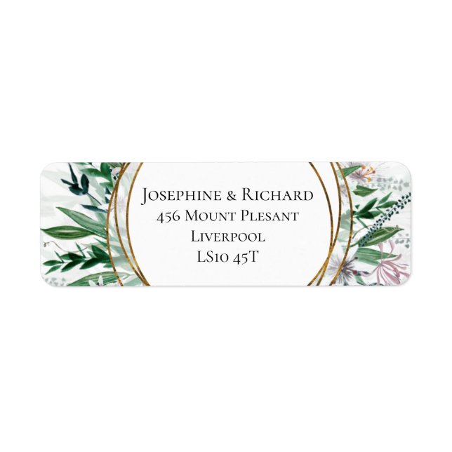Poets Garden, Foliage Return Address Label (Front)
