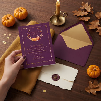 Poet's Harvest Elegant Plum Thank You  Card