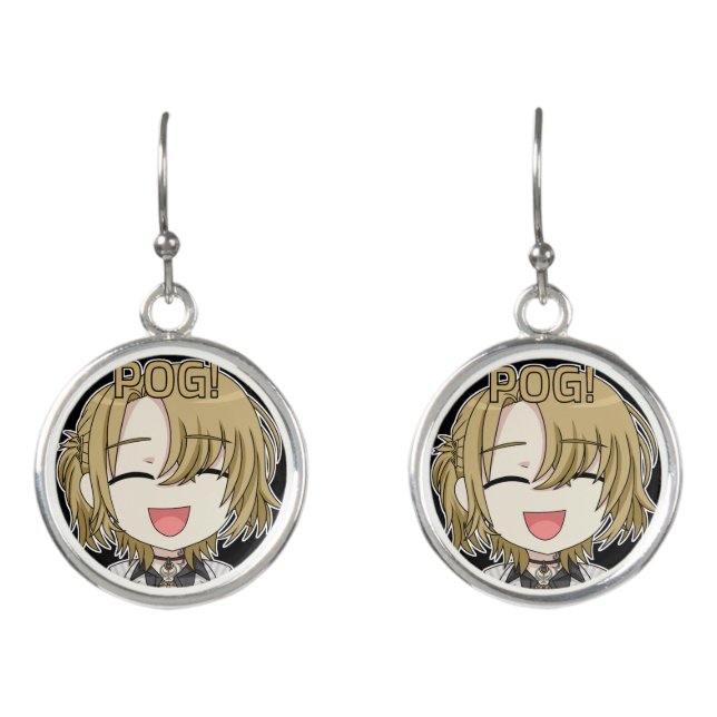 Pog! Chibi Earrings - Luca Kaneshiro Fanart (Front)
