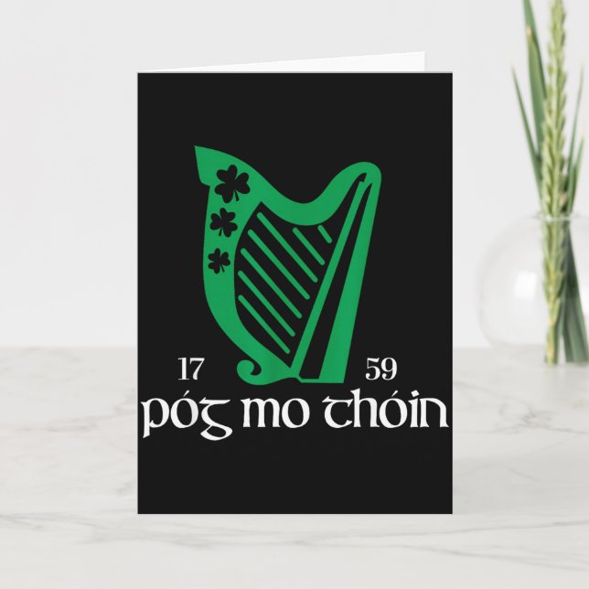 Póg Mo Thóin Ireland Funny Lucky Irish Green St Pa Card (Front)
