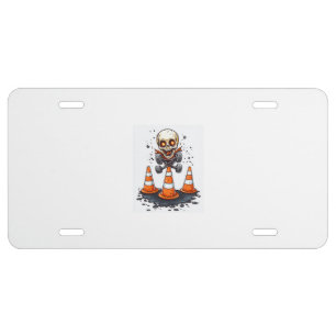 Pogo Bones � Crazy Skeleton on the Move License Plate