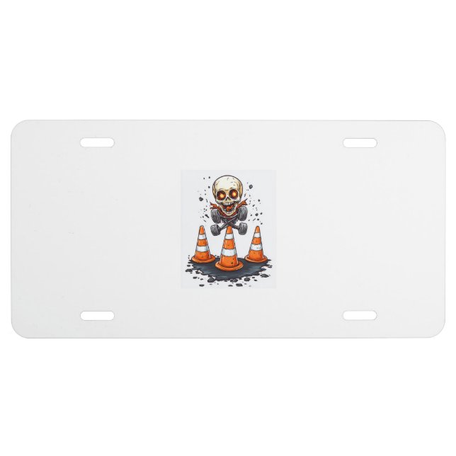 Pogo Bones � Crazy Skeleton on the Move License Plate (Front)