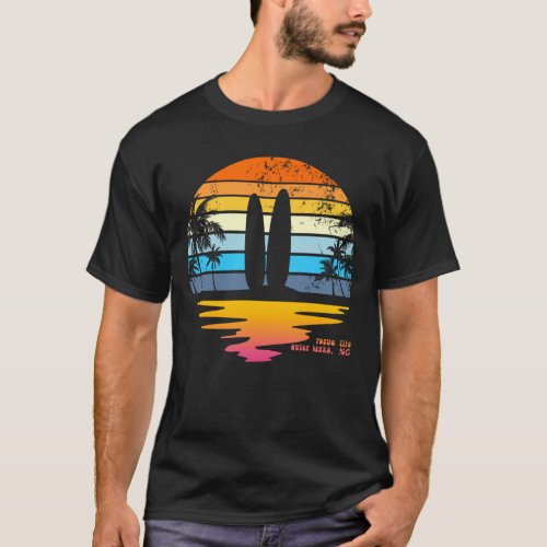 Pogue Life Outer Banks Retro Sunset Surfing OBX T_Shirt