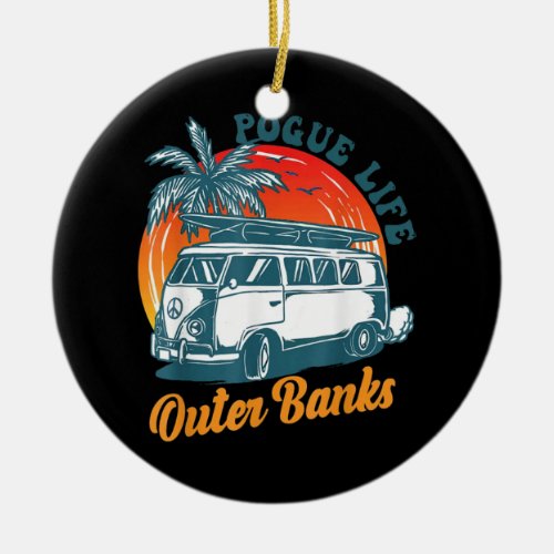 Pogue Life Outer Banks Retro Vintage Ceramic Ornament