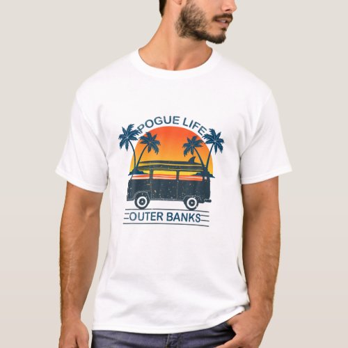 Pogue Life Outer Banks Retro Vintage Sunny T_Shirt