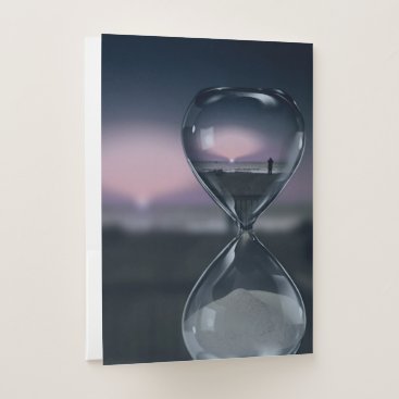 Poignant Sands Of Time Hourglass Sunset On Beach Pocket Folder Poignant Sands Of Time Hourglass Sunset On Beach Pocket Folder