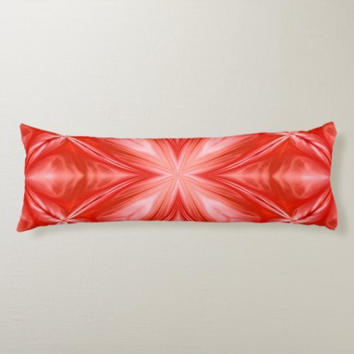 Poinciana Red Milky White Cloudy Abstract Design Body Pillow