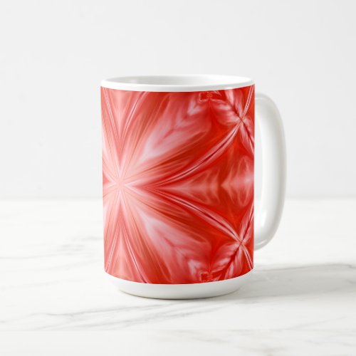 Poinciana Red Milky White Cloudy Abstract Design Coffee Mug