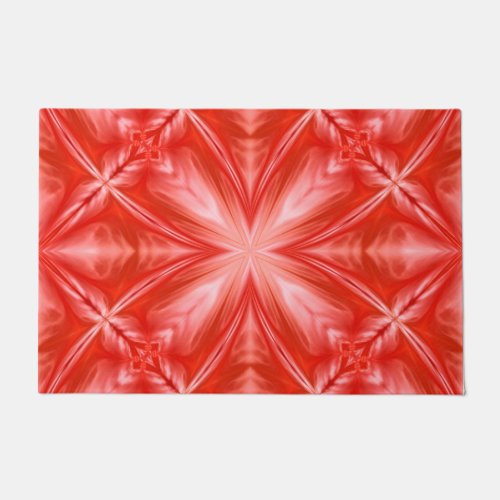 Poinciana Red Milky White Cloudy Abstract Design Doormat