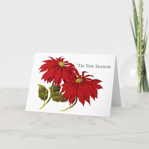 Poinsettas Holiday Folded Greeting Card