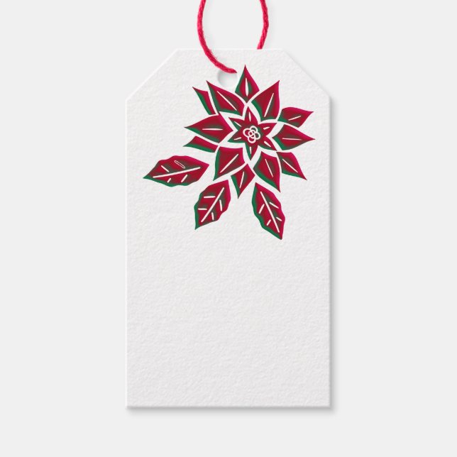 Poinsettia-1 Gift Tags (Front)