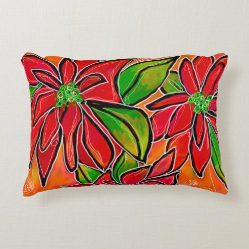 Poinsettia Accent Pillow