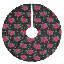 Poinsettia and Gold Circles Pattern
