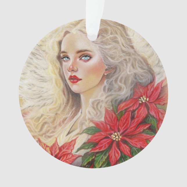 Poinsettia Angel Ornament (Front)